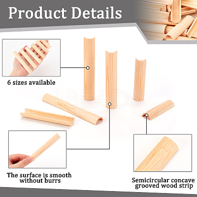 40Pcs 6 Style Pinewood Wooden Holder DIY-OC0010-15-1