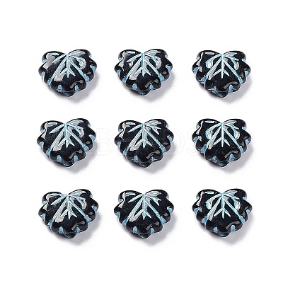 Black Opaque Acrylic Beads OACR-G016-34A-1