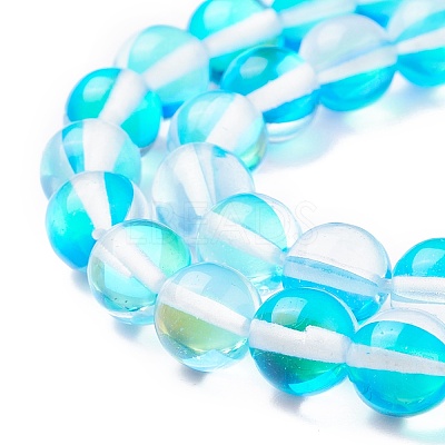Synthetic Moonstone Beads Strands G-R375-8mm-B04-1