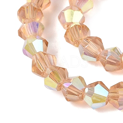 AB Color Plated Transparent Glass Beads Strands GLAA-G127-01-01E-1