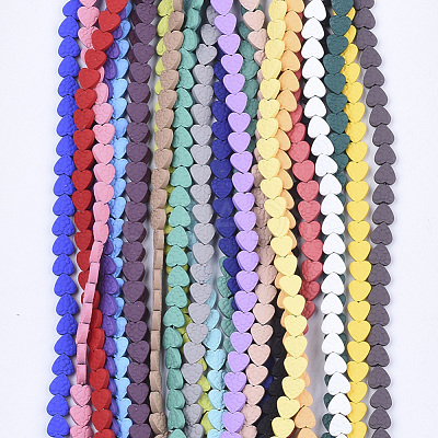 Spray Painted Non-magnetic Synthetic Hematite Beads Strands G-T124-34A-1