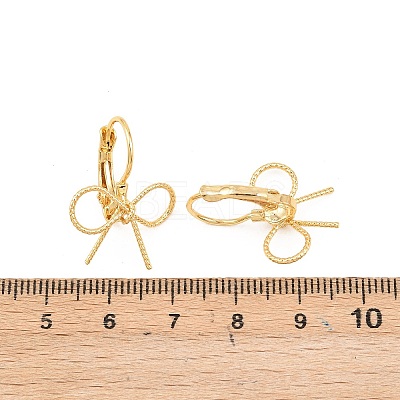 Bowknot Brass Leverback Earrings EJEW-A150-04A-G-1