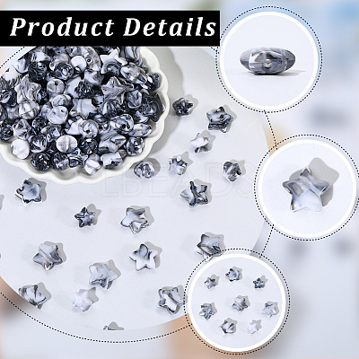 300Pcs 2 Styles Acrylic Beads OACR-PA0001-72-1