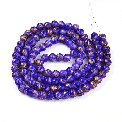Baking Paint Glass Beads Strands DGLA-N010-8mm-06-1