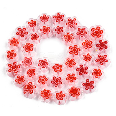Handmade Millefiori Glass Bead Strands LAMP-N029-017D-21-1