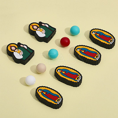 36Pcs 6 Style Food Grade Eco-Friendly Silicone Focal Beads SIL-CA0002-05-1