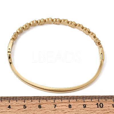 304 Stainless Steel Crystal Rhinestone Flower Hinged Cuff Bangles for Women SA-CBA61B8-12G-1