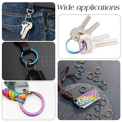 20Pcs 304 Stainless Steel Split Key Rings FIND-UN0003-53-1
