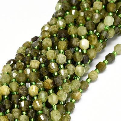 Natural Green Garnet Beads Strands G-O201B-34-1
