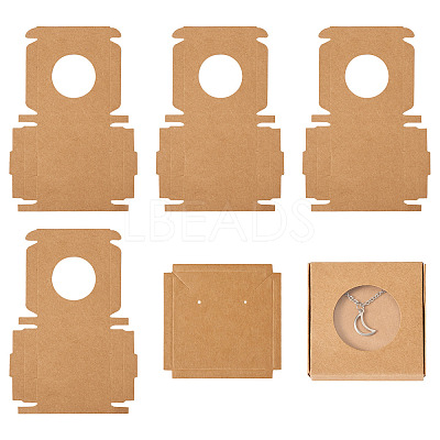 Square Kraft Paper Jewelry Storage Boxes CON-TAC0001-04C-1