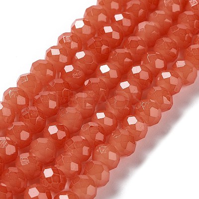 Baking Paint Imitation Jade Glass Bead Strands DGLA-A034-J8MM-A12-1
