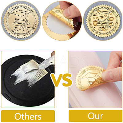 34 Sheets Self Adhesive Gold Foil Embossed Stickers DIY-WH0509-056-1