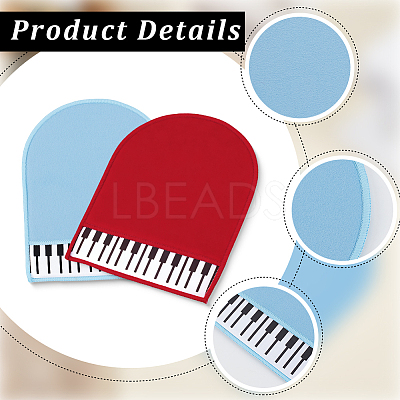 2Pcs 2 Styles Velvet & Microfiber Piano Wiping Gloves AJEW-CN0006-28-1