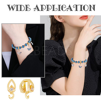 16Pcs 4 Colors Rack Plating Brass Micro Pave Cubic Zirconia Hanger Links KK-DC0003-65-1