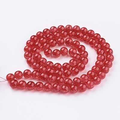 Spray Painted Crackle Glass Beads Strands CCG-Q001-10mm-13-1