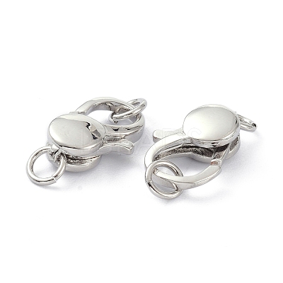 Rack Plating Brass Lobster Claw Clasps KK-B046-04P-1