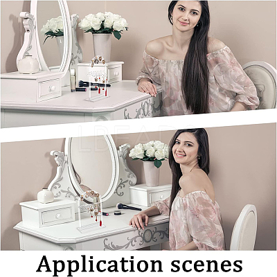 Transparent Acrylic Earring Display Stands ODIS-WH0025-62-1