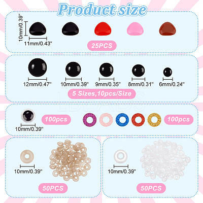 2 Box 2 Style Craft Plastic Doll Eyes & Nose DOLL-GA0001-14-1