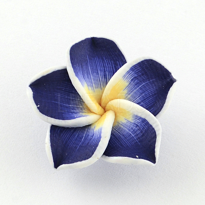 Handmade Polymer Clay 3D Flower Plumeria Beads CLAY-Q192-15mm-03-1