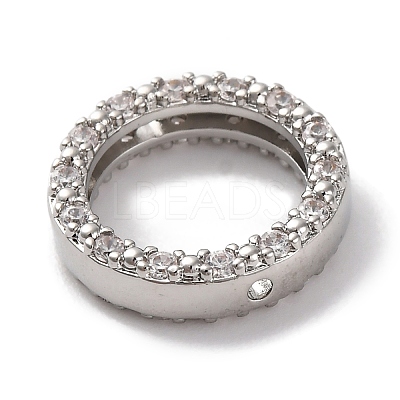Rack Plating Brass with Cubic Zirconia Bead Frame KK-S406-09C-P-1