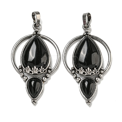 Natural Obsidian Pendants G-F766-04AS-05-1