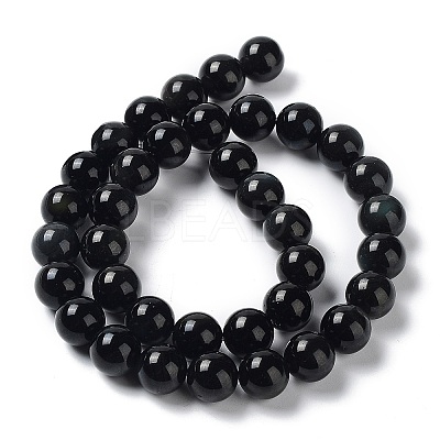 Natural Obsidian Beads Strands G-G099-10mm-24-1