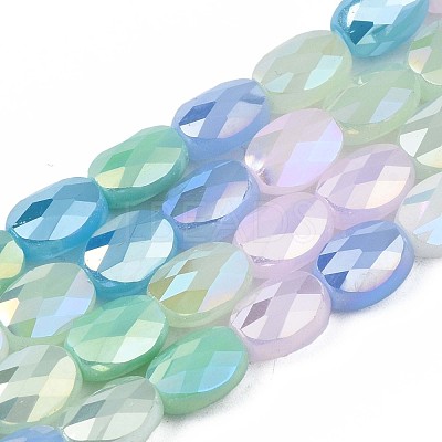 Electroplate Glass Beads Strands X-EGLA-S194-17E-1