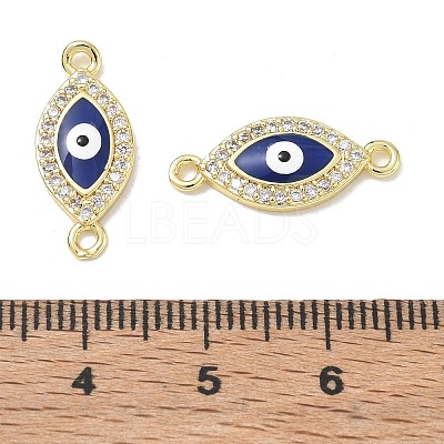 Brass Micro Pave Clear Cubic Zirconia Connector Charms CU-CBA6305-12G-C-1