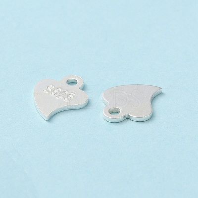 925 Sterling Silver Heart Chain Extender Connectors STER-P053-02S-1