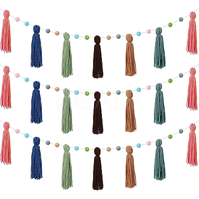 Wool Felt Ball Tassel Garland Banner DIY-WH20011-28B-1