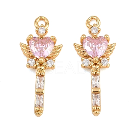 Brass Micro Pave Cubic Zirconia Pendants CU-CBA7392-08G-02-1