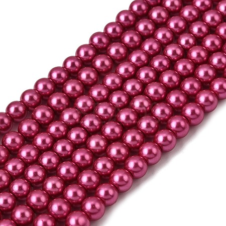 Eco-Friendly Dyed Glass Pearl Round Beads Strands HY-A008-6mm-RB058-1
