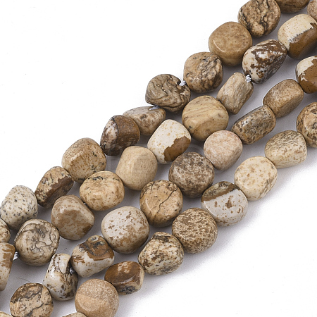 Natural Picture Jasper Beads Strands G-S363-060-1