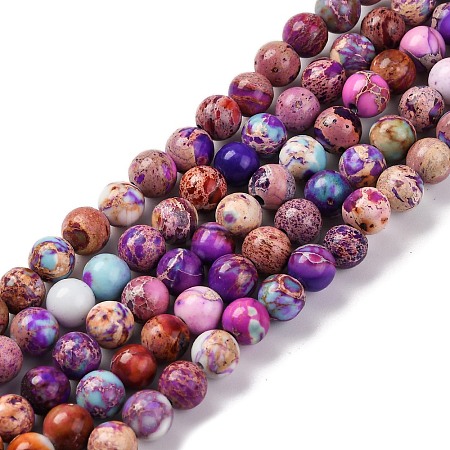 Dyed Natural Regalite/Imperial Jasper/Sea Sediment Jasper Beads Strands G-B124-C02-14-1