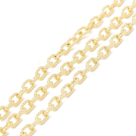 Rack Plating Brass Textured Cable Chains CHC-B021-01G-1