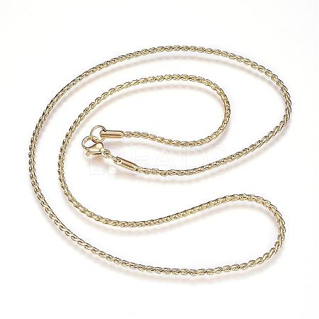 304 Stainless Steel Twisted Chain Necklaces NJEW-D285-22G-1