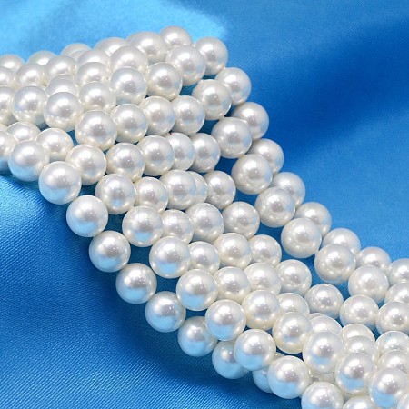 AB Color Plated Shell Pearl Round Bead Strands BSHE-L011-14mm-C001-1