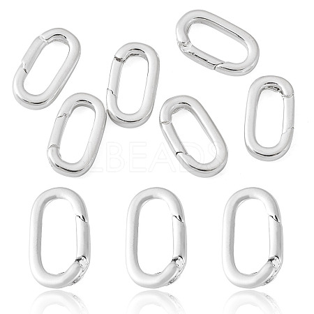 6Pcs Rack Plating Brass Spring Gate Rings KK-TA0008-35S-1