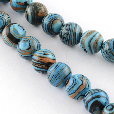 Dyed Synthetical Gemstone Round Bead Strands X-G-Q939-01C-03-1
