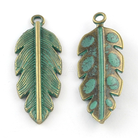 Zinc Alloy Leaf Pendants PALLOY-R065-024-LF-1