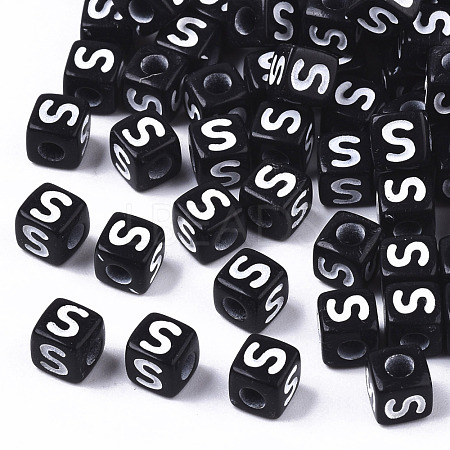 Opaque Acrylic Beads SACR-N002-01S-1