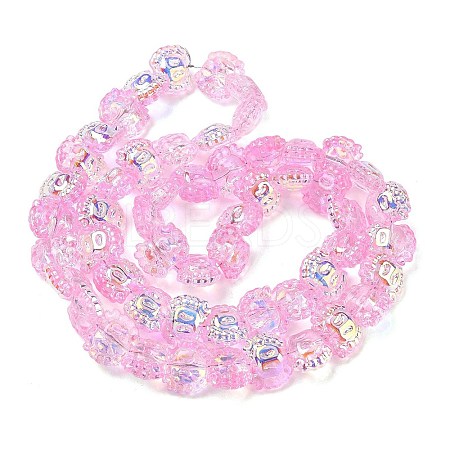 Electroplate Baking Paint Transparent Glass Beads Strands GL-CBA17FF-01H-1