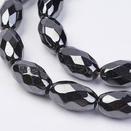 Non-magnetic Synthetic Hematite Beads Strands G-F396-13-10x16mm-1