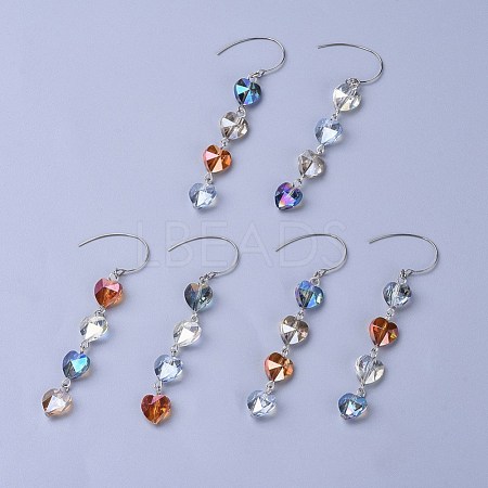 Electroplate Glass Dangle Earrings EJEW-JE03089-M-1