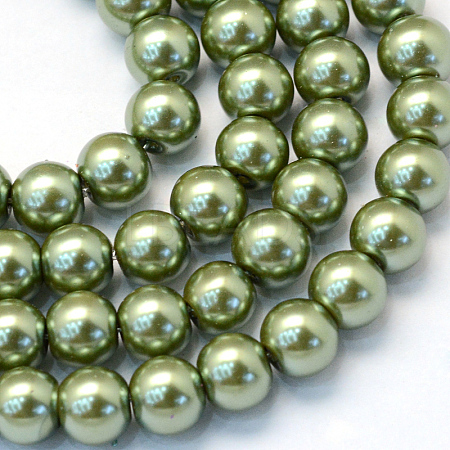 Baking Paint Glass Pearl Bead Strands HY-Q003-3mm-49-1