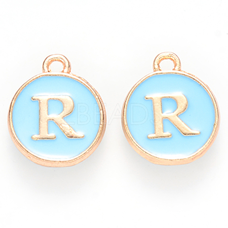 Golden Plated Alloy Enamel Charms ENAM-S118-04R-1