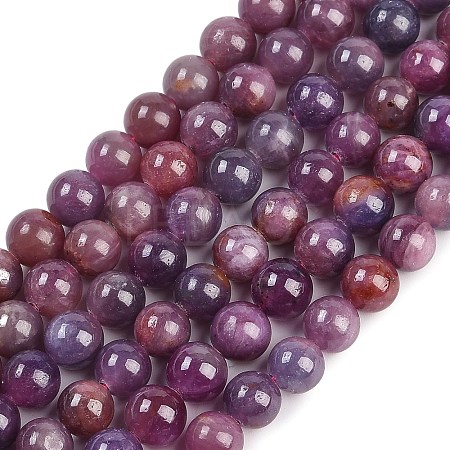 Natural Gemstone Ruby Round Beads Strands G-O017-7mm-06-01-1