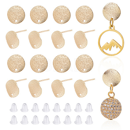 GOMAKERER 16Pcs Brass Stud Earrings Findings KK-GO0001-43-1