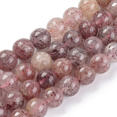 Natural Strawberry Quartz Beads Strands G-J373-16-6mm-1