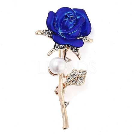 Valentine's Day Rose Zinc Alloy Crystal Rhinestone Brooches JEWB-I031-02A-1